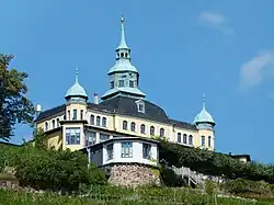 Spitzhaus above the vineyards of Radebeul