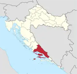 Split-Dalmatia County within Croatia