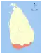 Map showing the location of Southern Province within Sri Lanka
