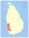 Map showing the location of Western Province within Sri Lanka