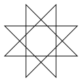 This shape is called an octagram. It has one regular octagon in the middle.