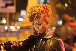 Stella Mwangi at a video shoot in Nairobi, June 2012