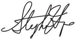 Vectorised signature of Stephen Harper.