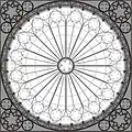 Architectural drawing of the rose window of Strasbourg Cathedral, France