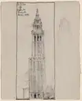 The original drawing of the building before it was built