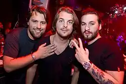 From left to right: Sebastian Ingrosso, Axwell, Steve Angello in 2011