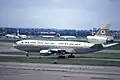 A Turkish Airlines DC-10 in 1973. This was the airline's first paint-job. Also, this airplane crashed one year later in France.