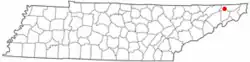 Location of Colonial Heights, Tennessee