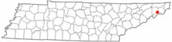 Location of Unicoi, Tennessee