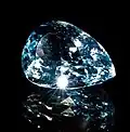 A cut blue topaz