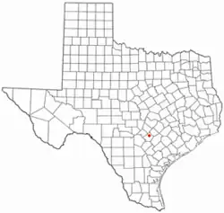Location of Kingsbury, Texas
