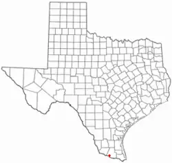 Location of Palmview, Texas