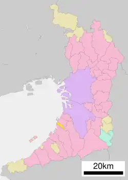 Location of Tadaoka in Osaka Prefecture
