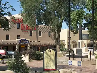 Taos Plaza and the Hotel La Fonda, within the Taos Downtown Historic District