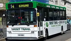 Target Travel high-floor Dennis Dart with  Plaxton Pointer 1 bodywork in 2010