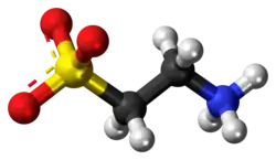 Ball-and-stick model of the taurine zwitterion