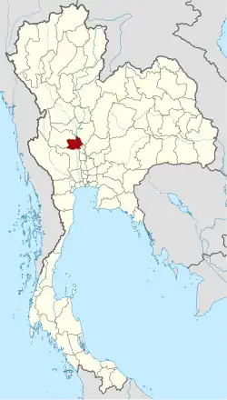 Map of Thailand highlighting Chai Nat Province