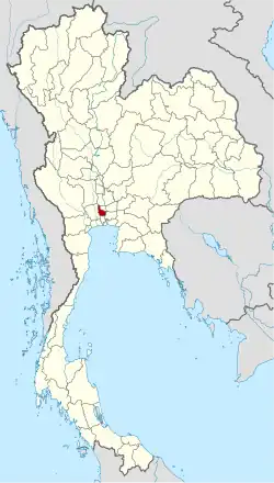 Map of Thailand highlighting &nbsp;&nbsp;Nonthaburi province