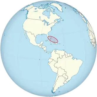 Location of The Bahamas