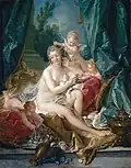 The Toilet of Venus (1751) typifies the pleasing elegance of Boucher's mature style.