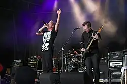 Thousand Foot Krutch in June 2009(From L to R) Vocalist Trevor McNevan and Bassist Joel Bruyere