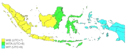 UTC+7: Thailand, UTC+8: Philippines, Malaysia, Singapore, and Brunei, UTC+9:30: Northern Territory, Australia, UTC+10: Papua New Guinea