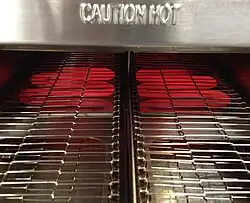 A commercial conveyer style toaster