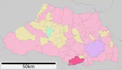 Location of Tokorozawa in Saitama Prefecture
