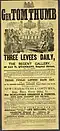 Playbill for the appearance of Tom Thumb in London