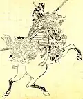 Tomoe Gozen—artist's impression by Kikuchi Yōsai (1781–1878)