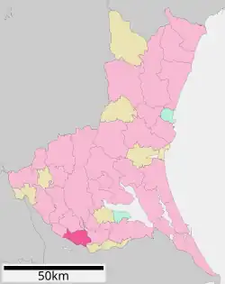 Location of Toride in Ibaraki