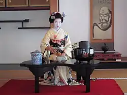 A maiko performing tea ceremony
