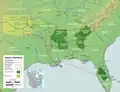Map showing the forced migration of Indian tribes