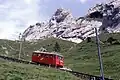 Pilatusbahn on its way to the top.