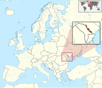 Location of Pridnestrovian Moldavian Republic