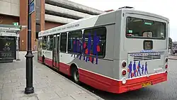 Dennis Dart SLF with East Lancs Spryte bodywork with double doors (doors in the middle)