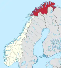Location of Troms og Finnmark