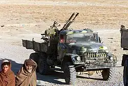 ZIL-131 technician in Afghanistan armed with a ZU-23-2 automatic cannon