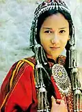 Turkmen girl in national dress.