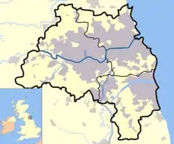 Sunderland's position in Tyne and Wear