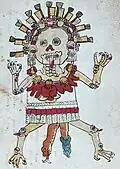 Aztec drawing of a Tzitzimitl, a goddess of stars and protector of women
