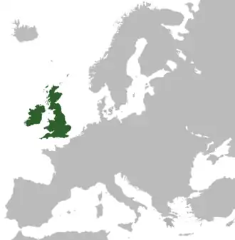 Location of Commonwealth of England