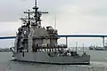 Stern of a Ticonderoga-class guided missile cruiser Mobile Bay