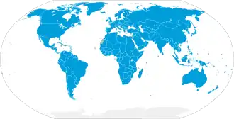 Members of the United Nations (blue)