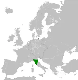 The United Provinces of Central Italy (green)