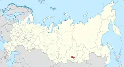Map showing Ust-Orda Buryatia in Russia