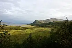 August 2009 view towards Váldatgohppi and Kunsavárri mountain in Porsanger, Norway