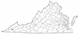 Location of Dungannon, Virginia