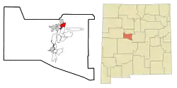 Location of Peralta, New Mexico