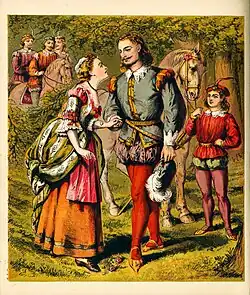 Rose in the forest with the prince.